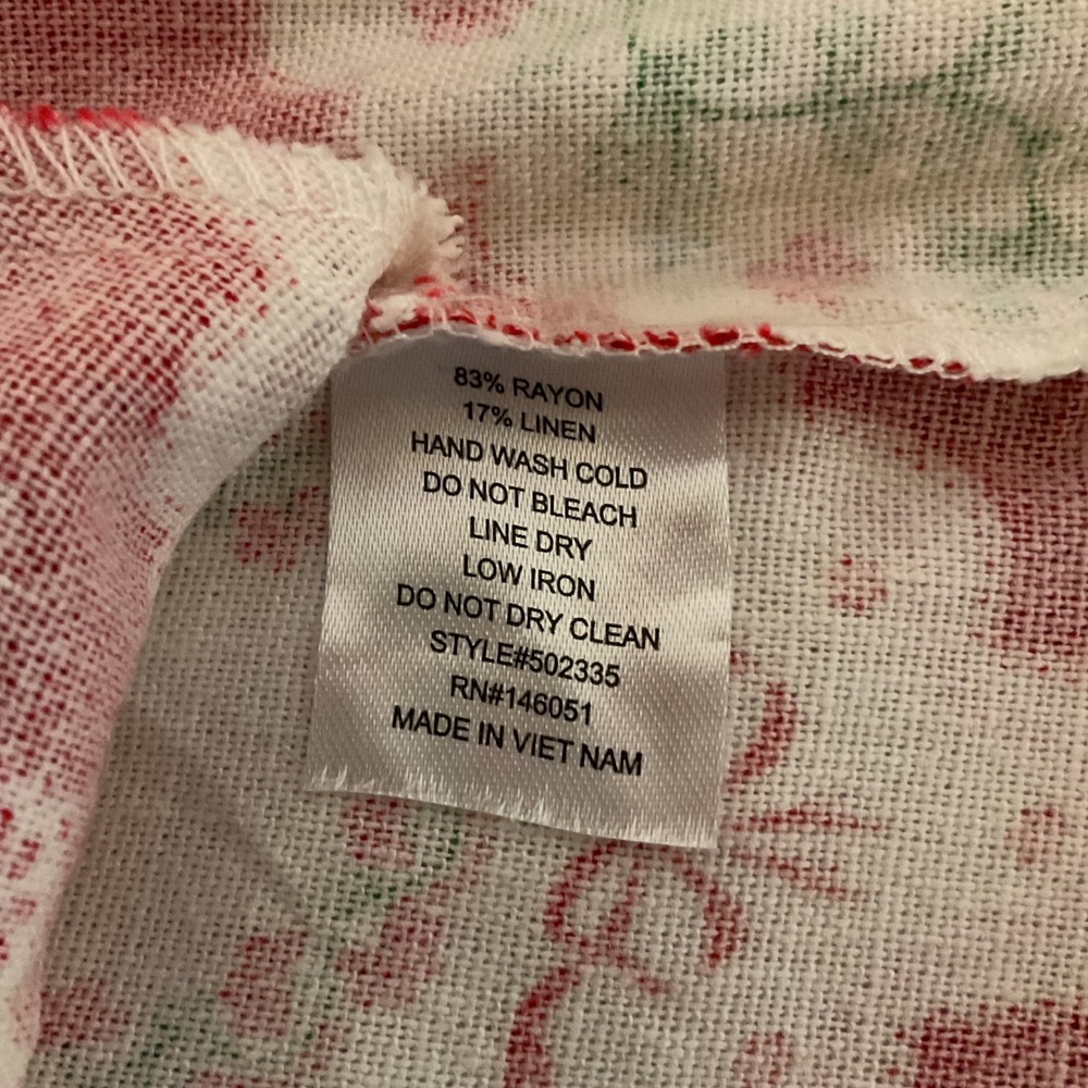 Monteau Los Angeles Women's Sleeveless Floral Linen Blend Mini Dress Size L NWT - Picture 11 of 11